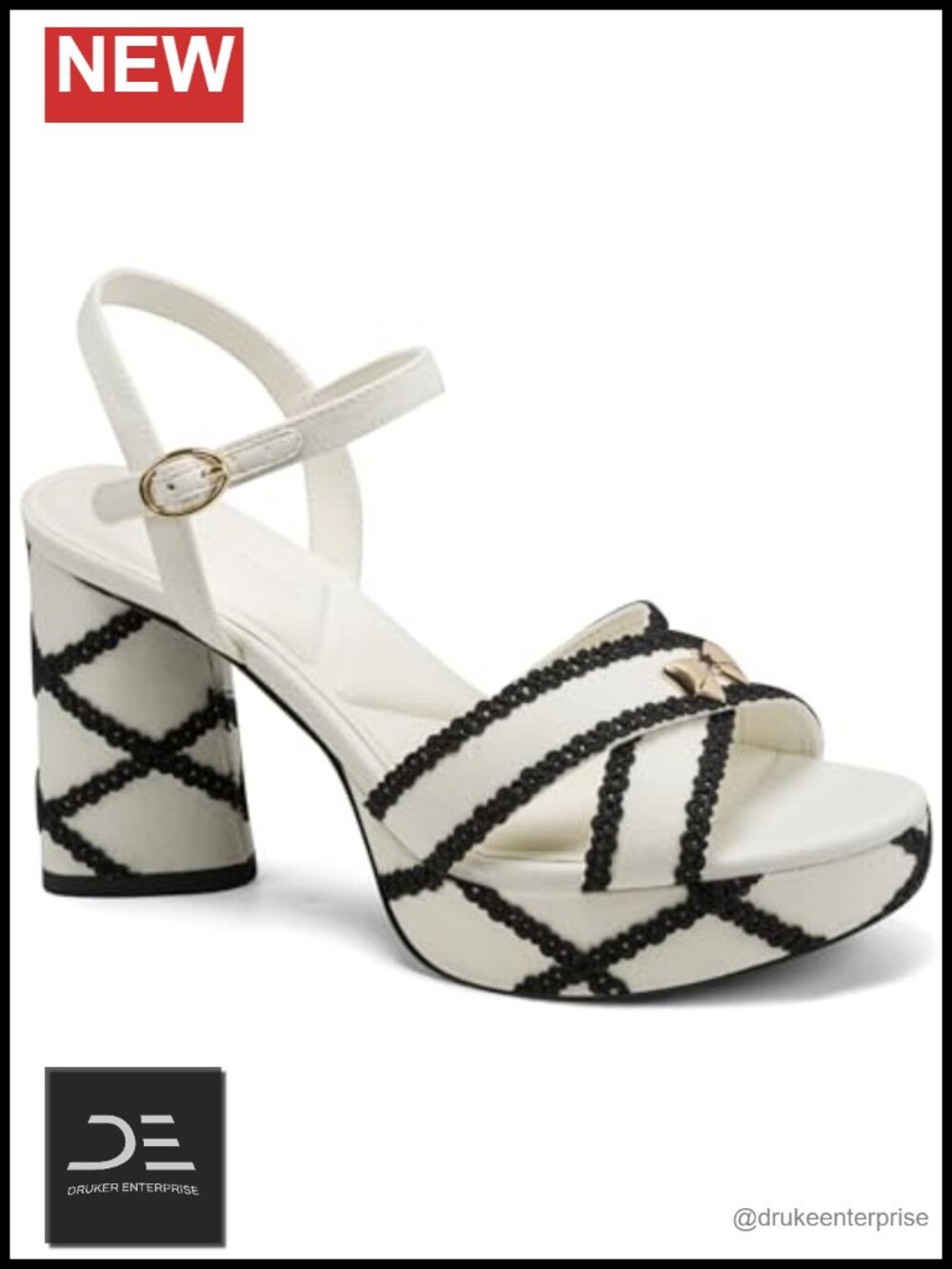 Karl Lagerfeld Hickory Platform Ankle Strap Heel Sandals Women's Block Heel